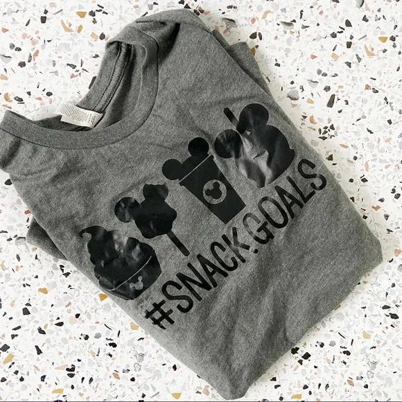 Disney Snack Goals Graphic Tee Small Gray Dole Whip Mickey World Disneyland - Picture 3 of 12